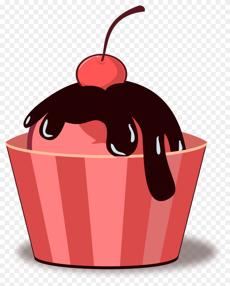 Ice Cream Sundae In A Striped Cup Clipart, Cake, Food, Dessert, Cupcake Free Png Download