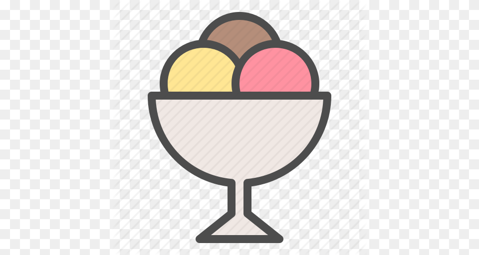 Ice Cream Sundae Sweets Icon, Dessert, Food, Glass, Ice Cream Png Image