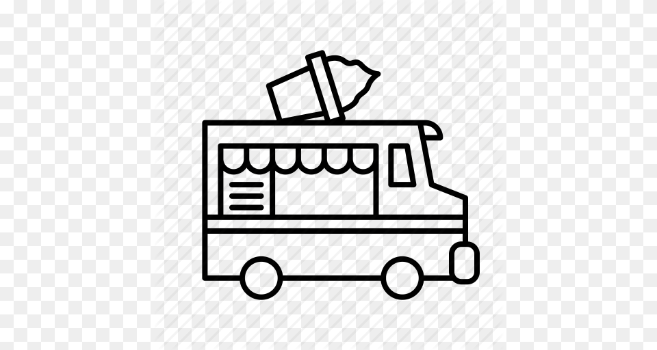 Ice Cream Truck Black And White Images, Transportation, Van, Vehicle, Bus Free Png Download