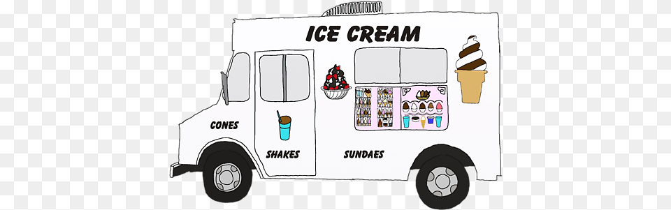 Ice Cream Truck By Priscilla Wolfe Ice Cream, Moving Van, Vehicle, Van, Transportation Png