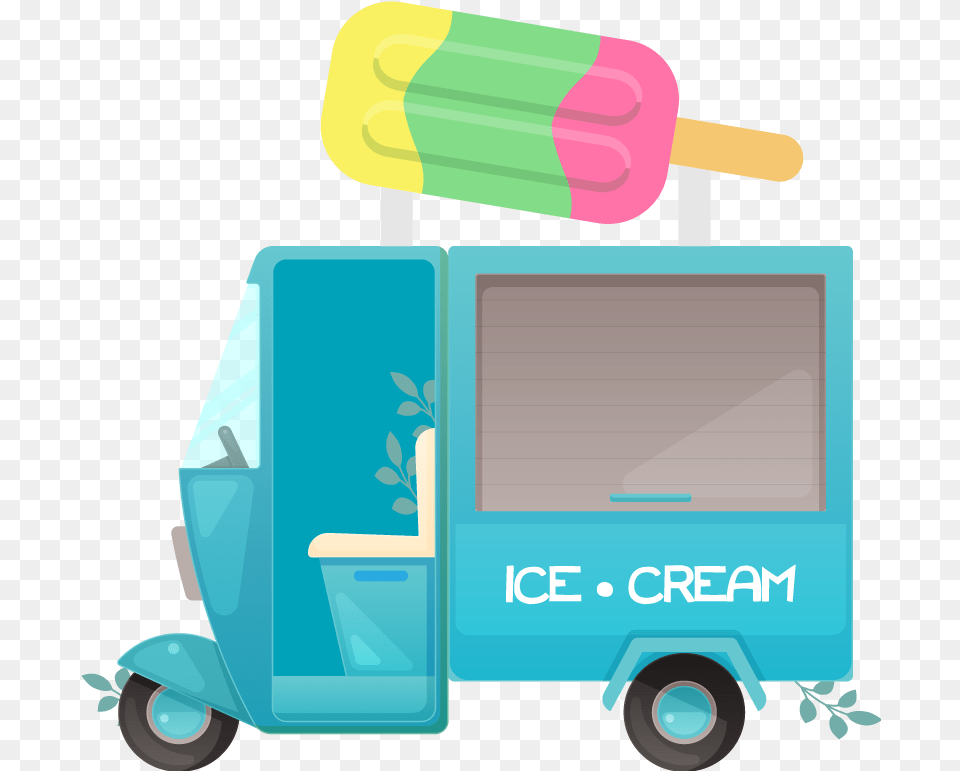 Ice Cream Truck Illustration Wall Art Decal Commercial Vehicle, Weapon, Dynamite, Ice Cream, Food Free Transparent Png