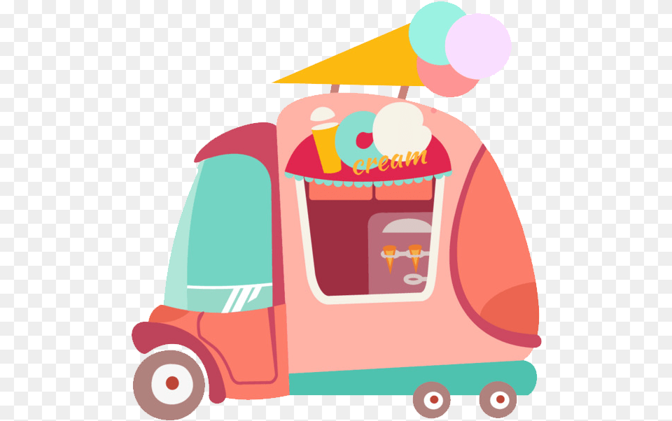 Ice Cream Van Clipart Car Cartoon Truck, People, Person, Tool, Plant Png Image
