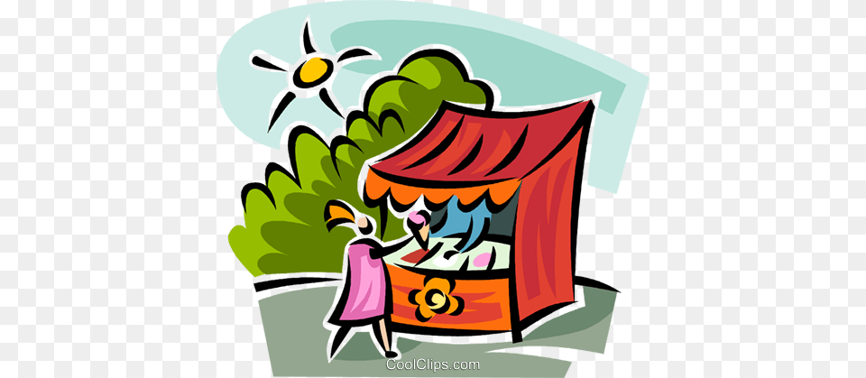 Ice Cream Vendor Royalty Vector Clip Art Illustration, Outdoors, People, Person, Camping Png
