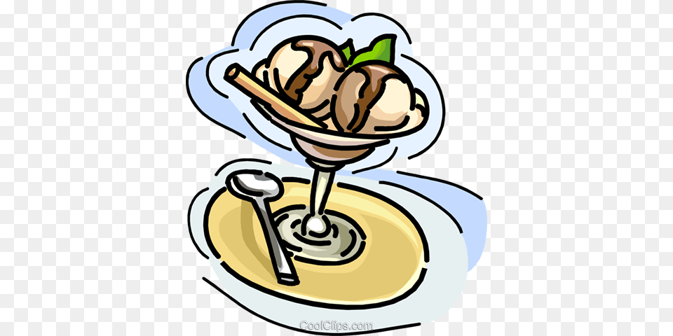 Ice Cream With Chocolate Sauce Royalty Vector Clip Art, Dessert, Food, Ice Cream Free Png