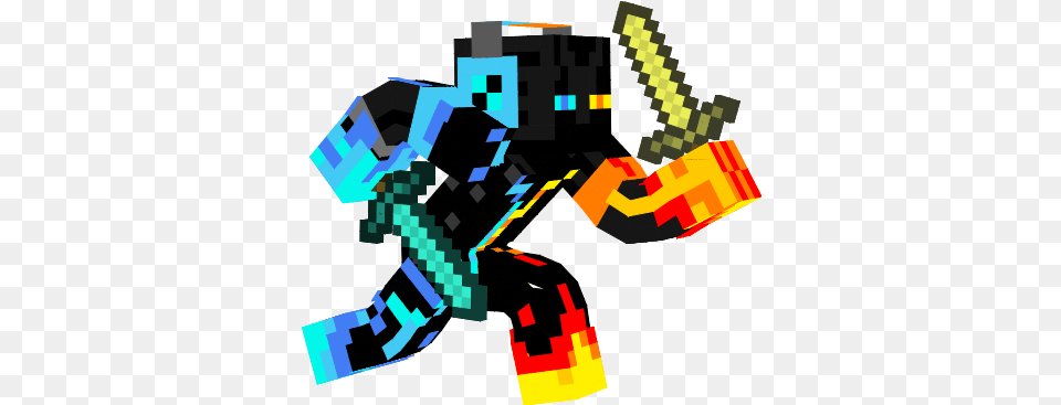 Ice Fire Enderman Enderman Cool Minecraft Skins, Art, Graphics, Modern Art, Collage Free Png Download