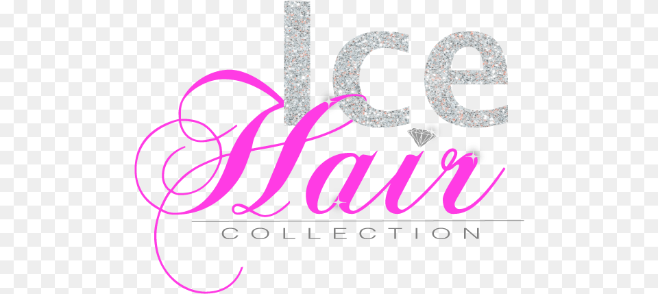 Ice Hair Collection Calligraphy, Purple, Text Png Image