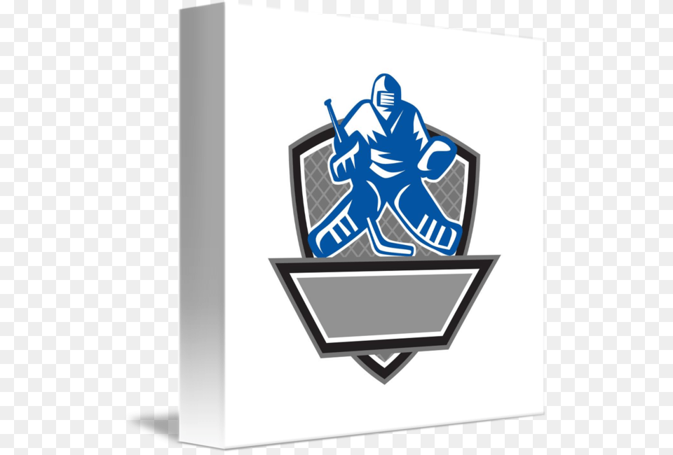 Ice Hockey Goalie Crest Retro Free Png