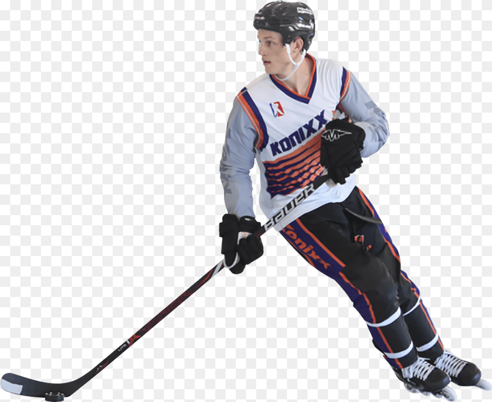 Ice Hockey Player In Full Uniform Skating On The Ice College Ice Hockey, Ice Hockey Stick, Sport, Rink, Ice Hockey Free Png Download