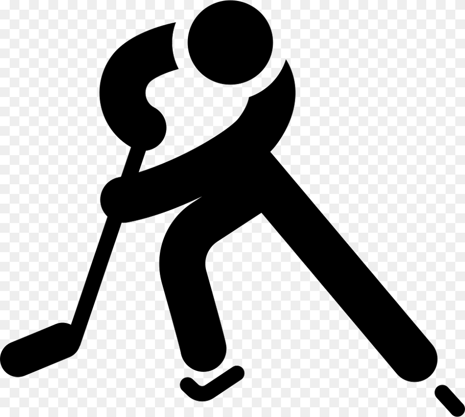 Ice Hockey Player Silhouette Ice Hockey Icon Transparent, Stencil, Appliance, Blow Dryer, Device Png