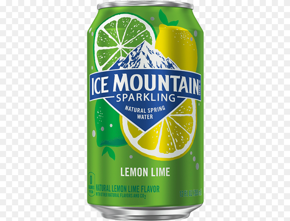 Ice Mountain Lime Sparkling Water Can, Tin Png