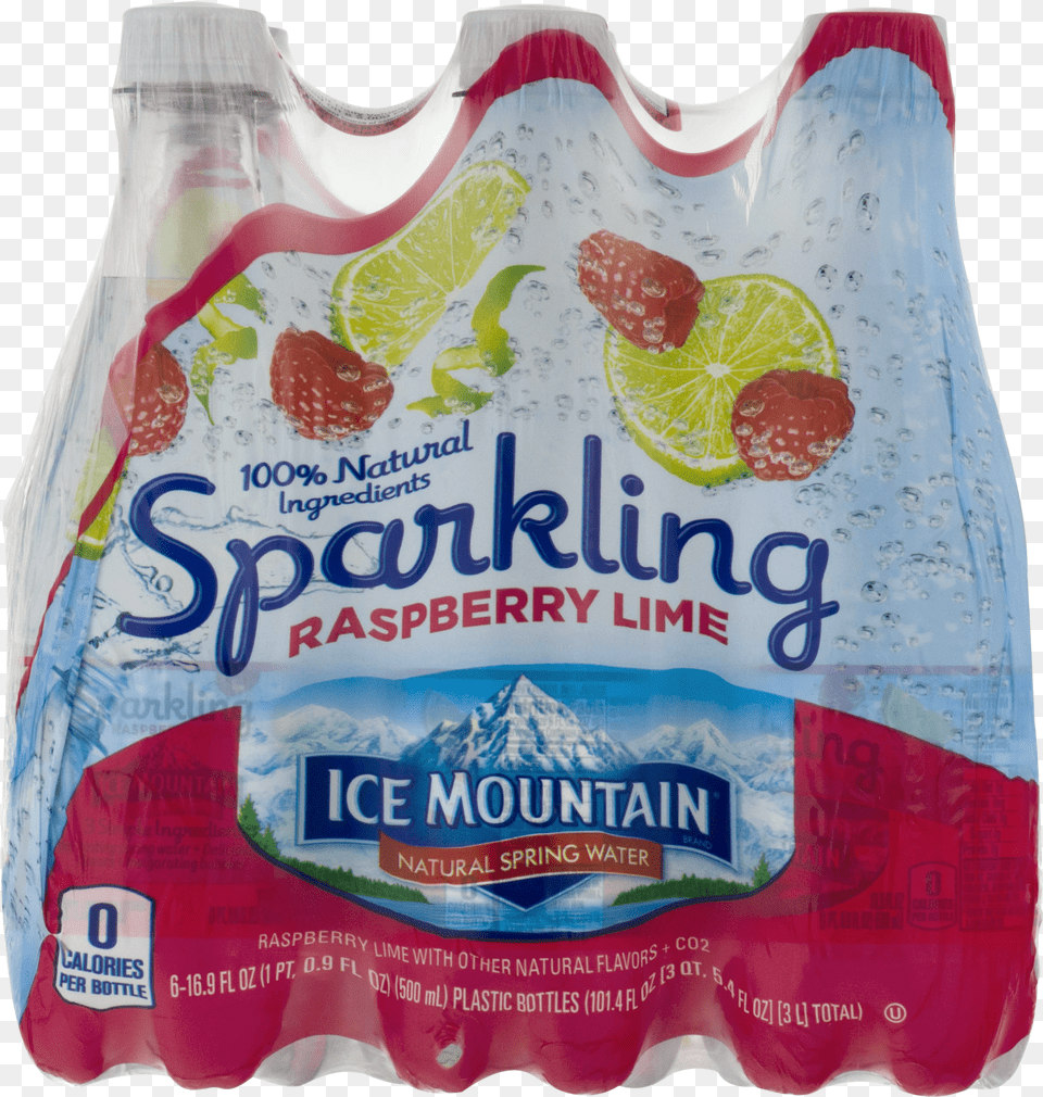 Ice Mountain Sparkling Raspberry Lime Natural Spring Sparkling Water Poland Spring Png