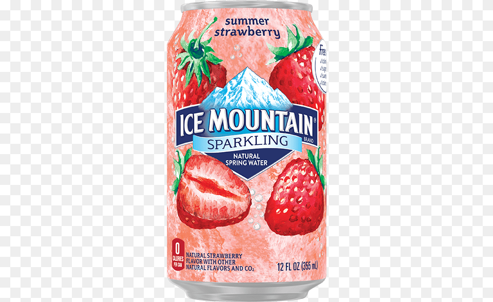 Ice Mountain Sparkling Water Strawberry, Berry, Food, Fruit, Plant Png