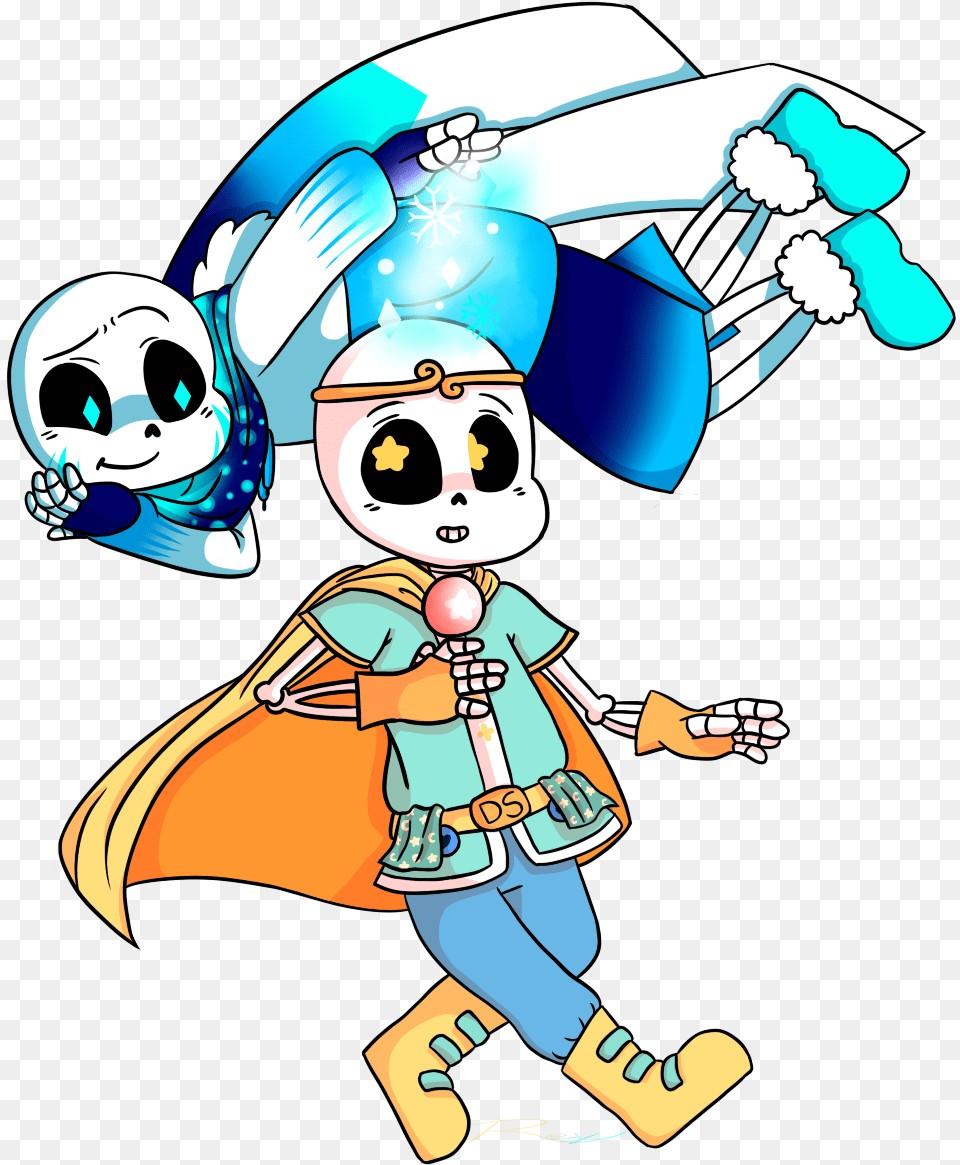 Ice Sans X Dream Sans, Baby, Person, Cartoon, Footwear Free Png Download