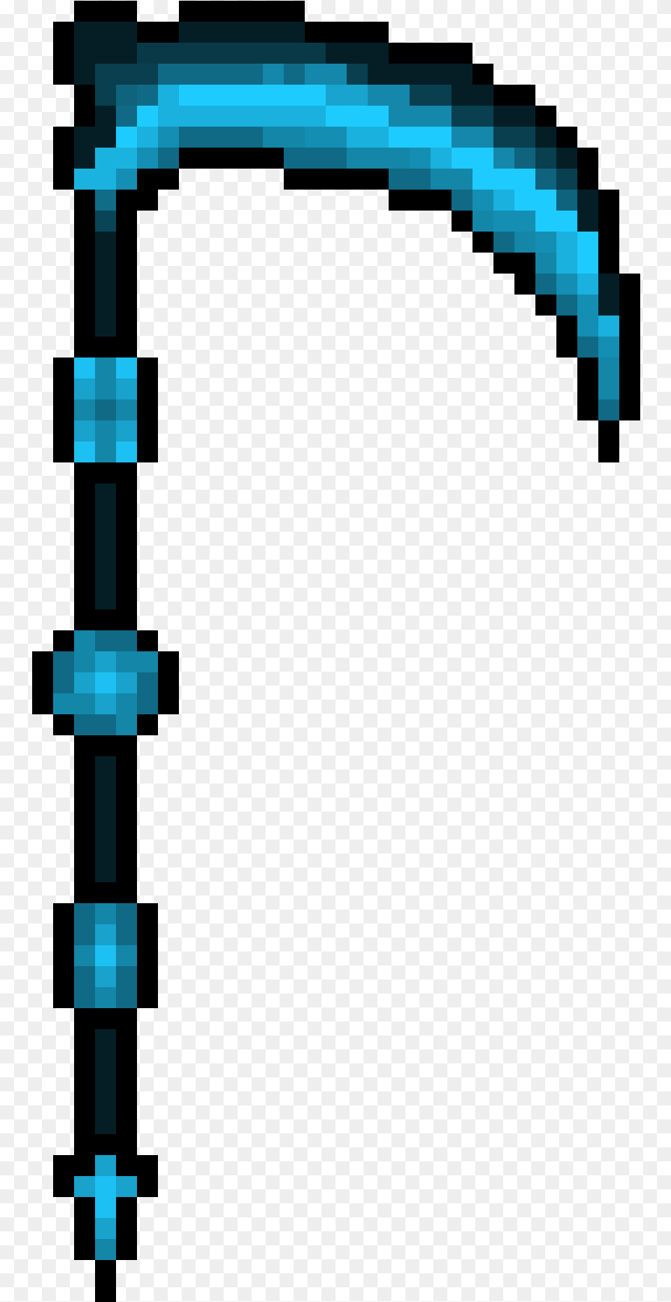 Ice Scythe Cool Pixel Art Scythe Free Transparent Png