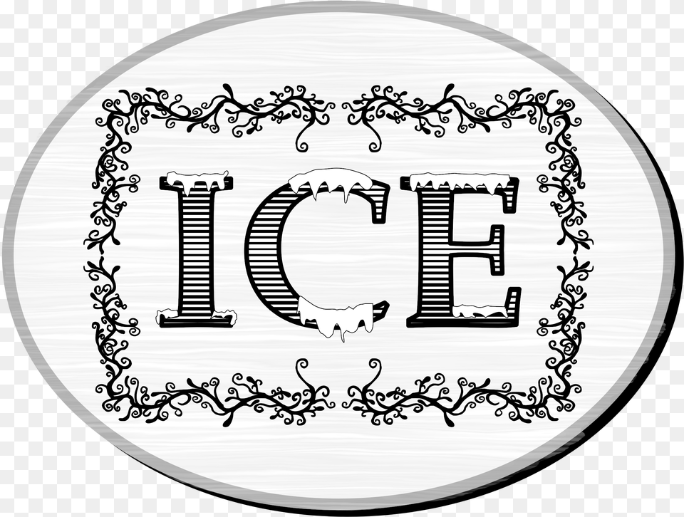 Ice Sign Clip Arts Circle, Text, Plate, Art, Doodle Free Png Download
