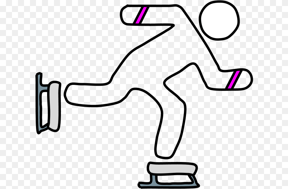 Ice Skater Ice Skates Line Art, Lighting Png Image