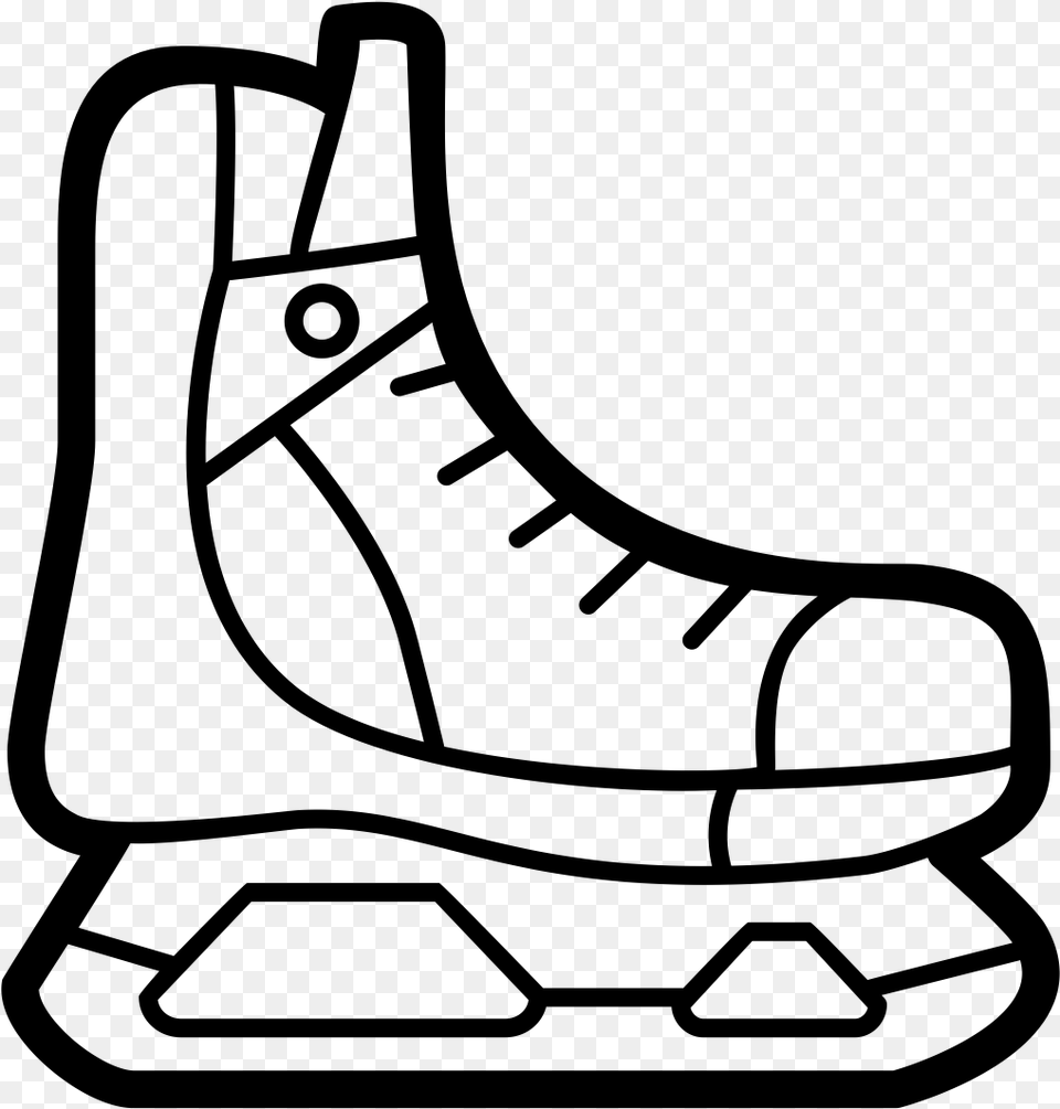 Ice Skates Clipart, Gray Png