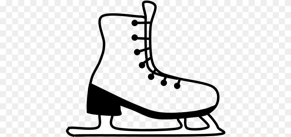 Ice Skates Plain Black And White Ice Skate, Silhouette Png Image