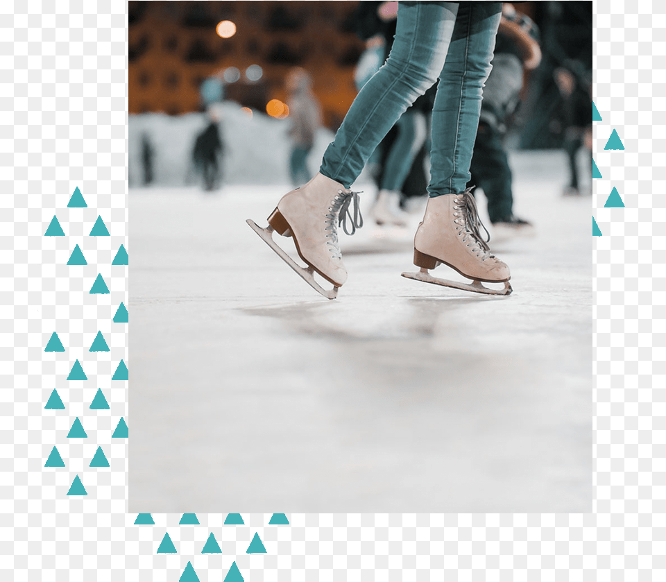 Ice Skating On The Roof At Ponce City Market Winter Activities Ice Skating, Clothing, Footwear, Shoe, Sneaker Free Png