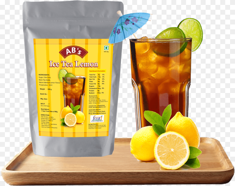 Ice Tea Lemon In Tray Iced Tea, Beverage, Soda, Citrus Fruit, Food Free Png