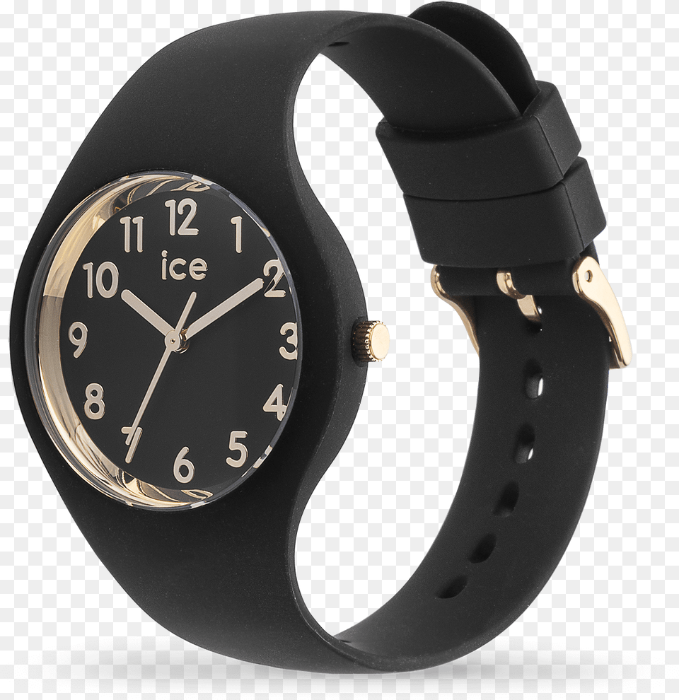 Ice Watch Ice Glam Black Gold Small Watch Strap, Arm, Body Part, Person, Wristwatch Free Png Download