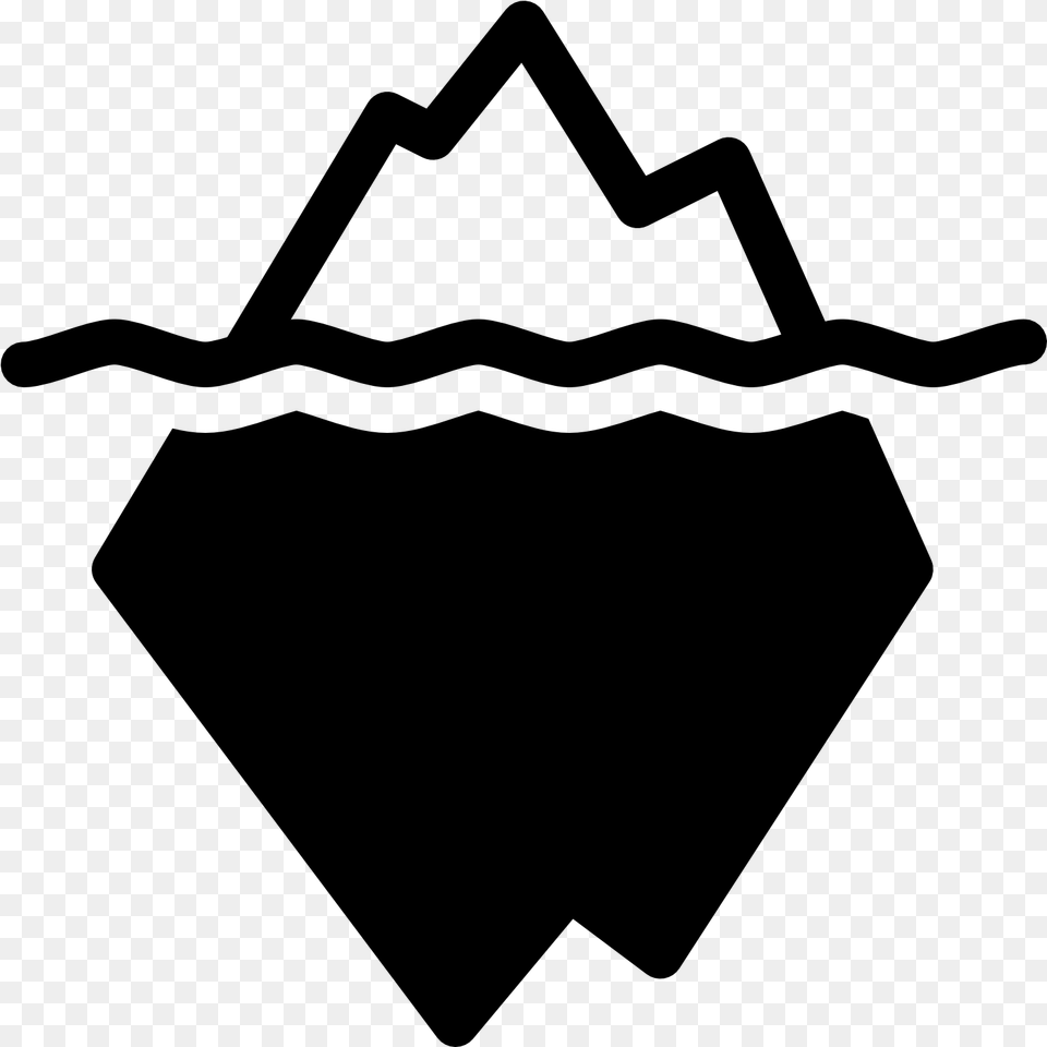 Iceberg Vector Black And White, Gray Free Transparent Png