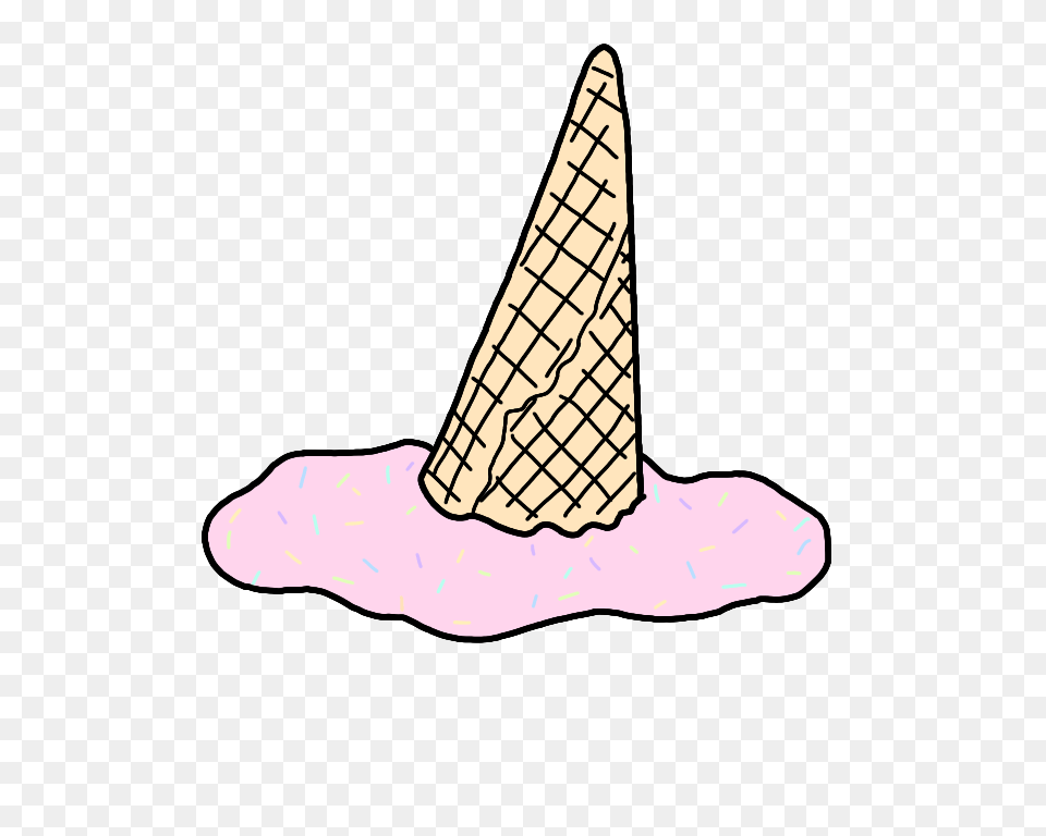 Icecream Ice Cream Melt Cone Sprinkles Summer Summervib, Clothing, Hat, Dessert, Food Png