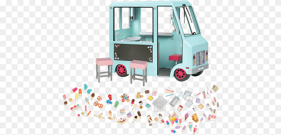 Icecream Truck Our Generation 18 Inch Sweet Stop Ice Cream Truck, Blackboard, Transportation, Vehicle Png Image