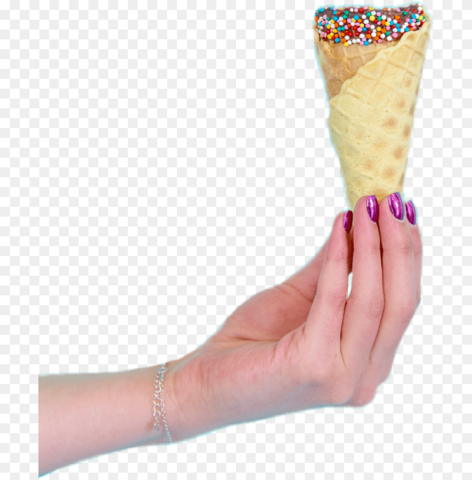 Icecreamcone Icecream Hand Holding Summer Hand Holding Ice Cream, Dessert, Food, Ice Cream, Person Free Png
