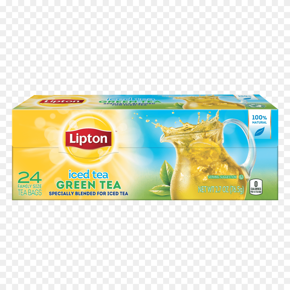 Iced Green Tea Family Size Tea Bags, Beverage, Juice Free Transparent Png