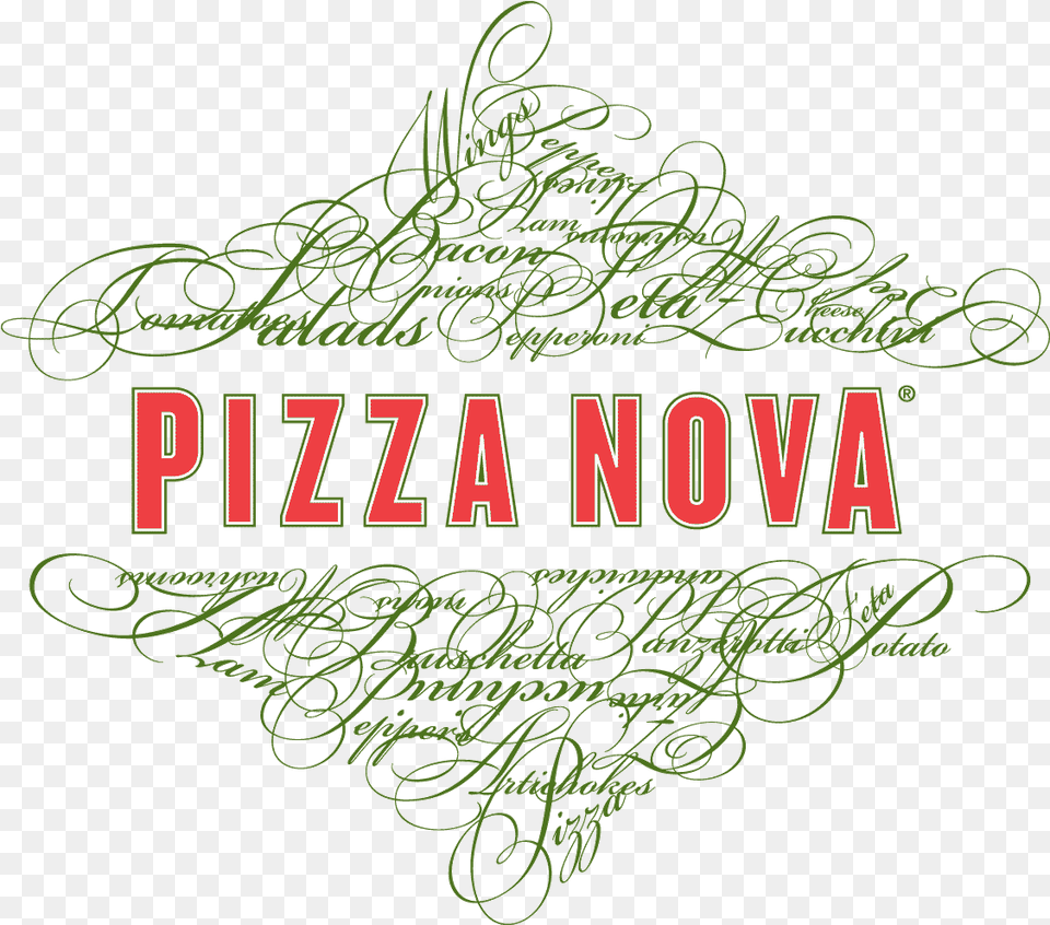 Iced Tea Pizza Nova Pizza Nova Logo, Text, Handwriting Free Transparent Png