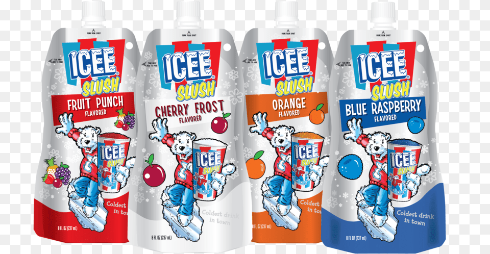 Icee All Flavors Mocked Up With Br 01 Icee Slush Blue Raspberry Flavored 8 Fl Oz, Bottle, Food, Ketchup, Person Free Transparent Png