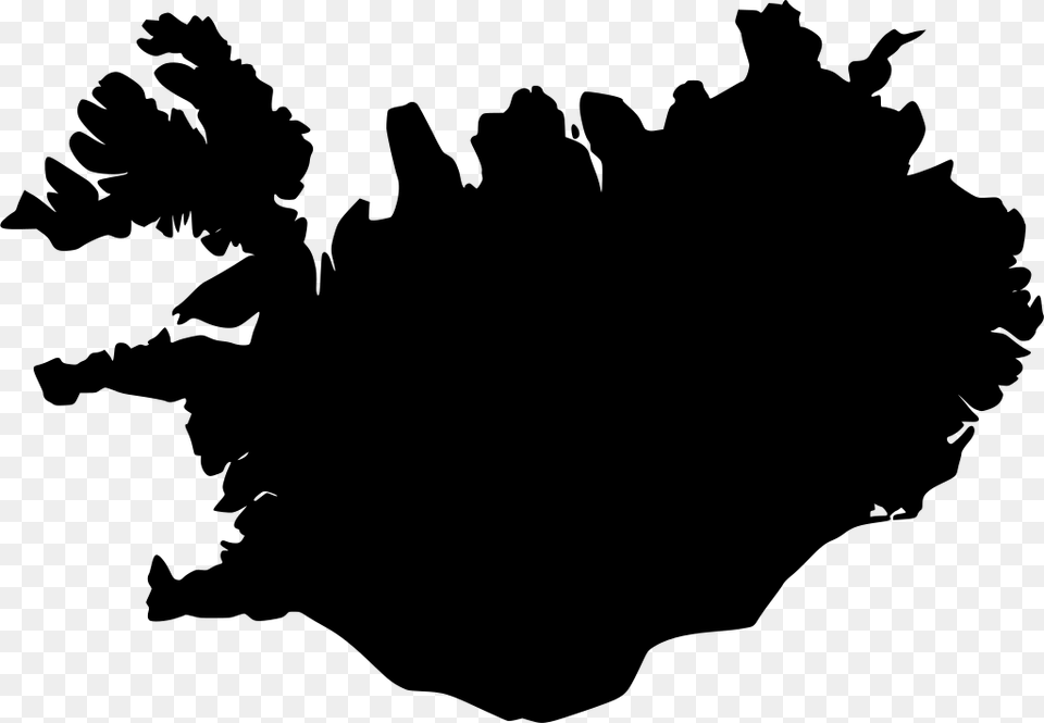 Iceland Map Svg, Gray Png