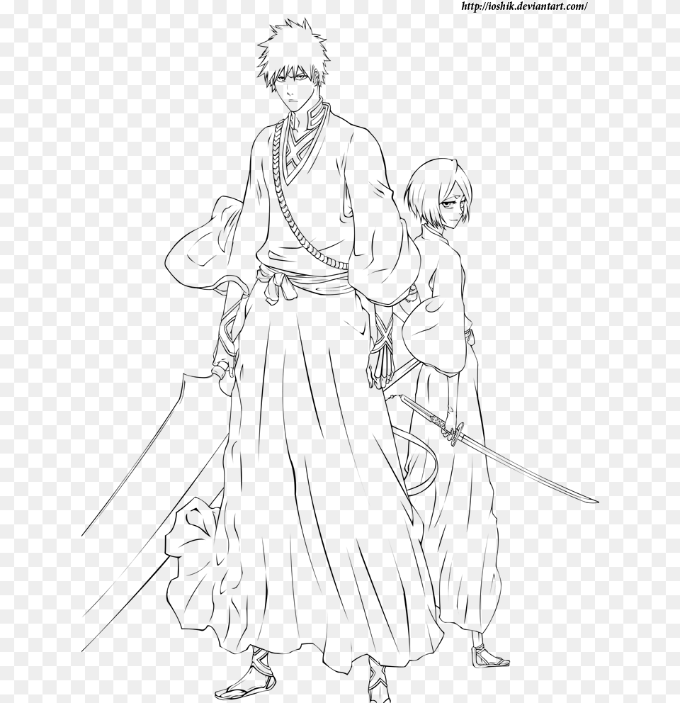 Ichigo Coloring Pages Ichigo Kurosaki Coloring Pages Ichigo Kurosaki, Gray Free Png