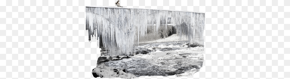 Icicle Bridge Waterfall, Outdoors, Winter, Ice, Nature Png Image