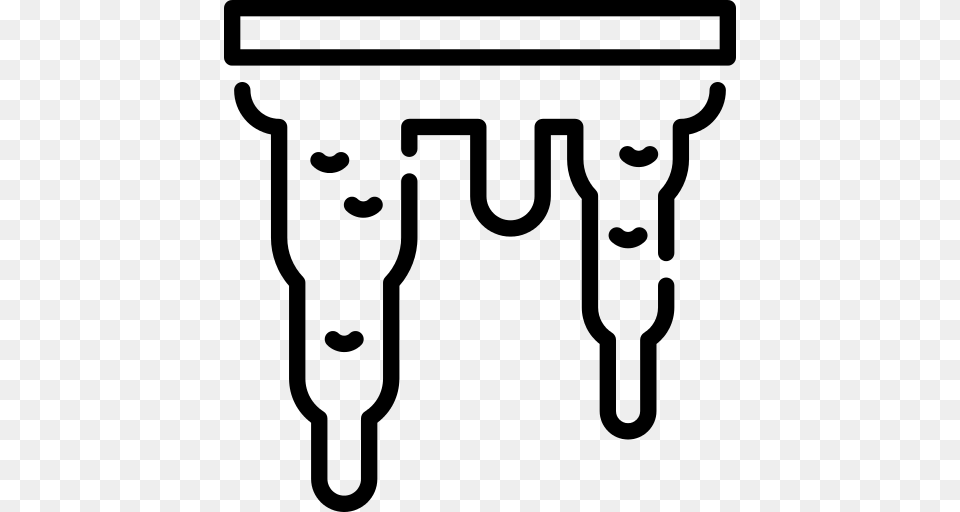Icicle Icon, Gray Png