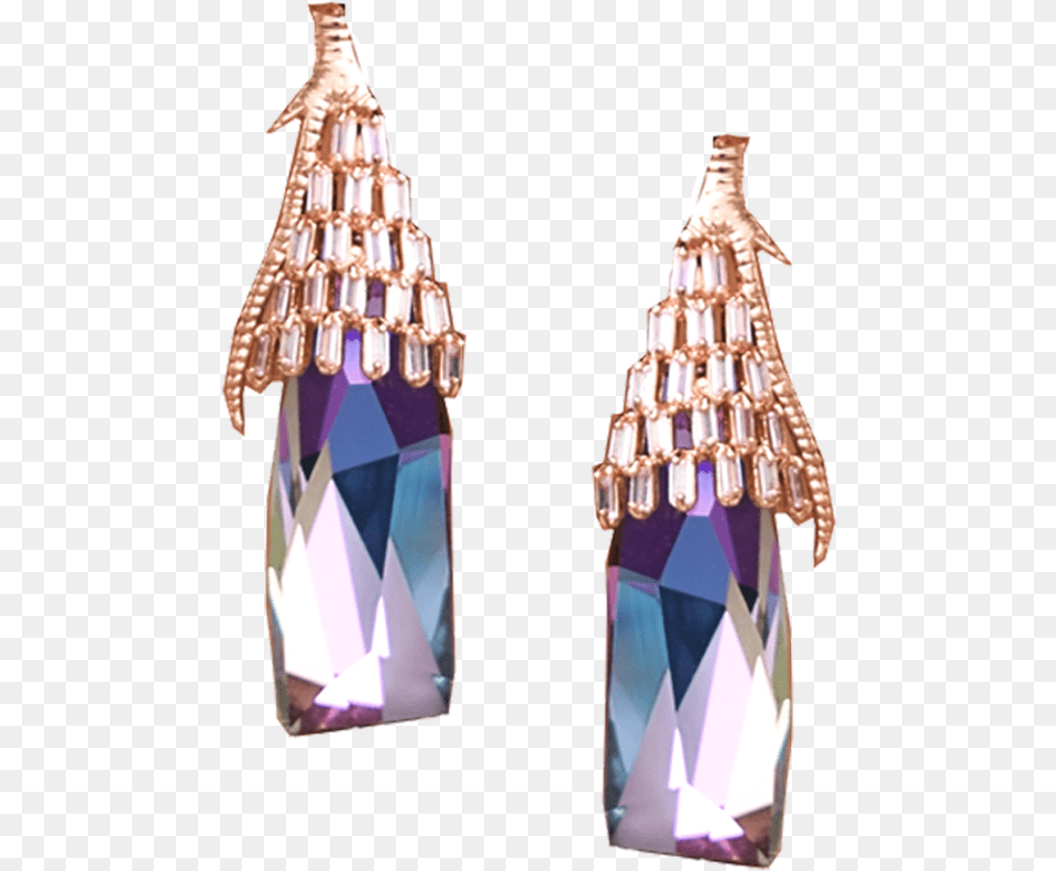 Icicle Rose Studs Earring, Accessories, Jewelry, Crystal, Gemstone Free Transparent Png