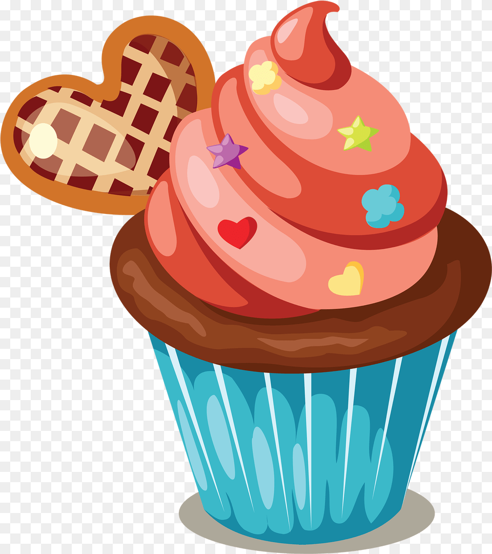 Icing Cake Muffin Clip Clipart Cakes And Cupcakes, Cream, Cupcake, Dessert, Food Free Png