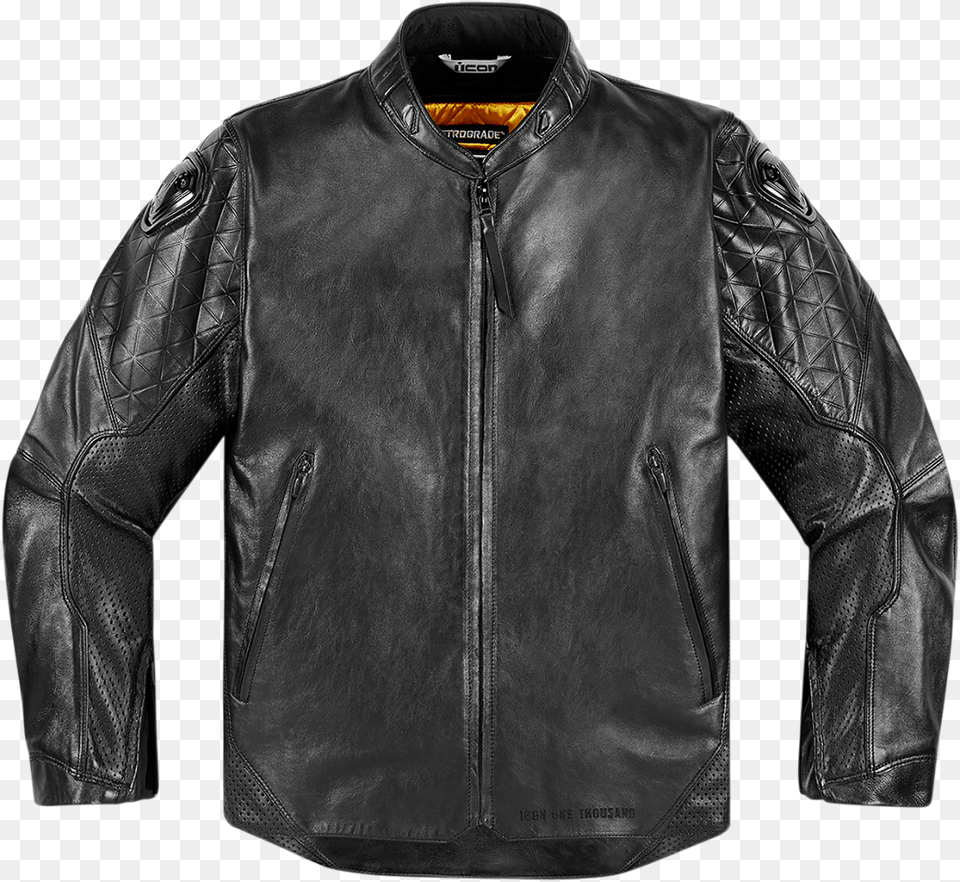 Icon 1000 Black Leather Retrograde Mens Motorcycle Icon 1000 Jackets, Clothing, Coat, Jacket, Leather Jacket Free Transparent Png