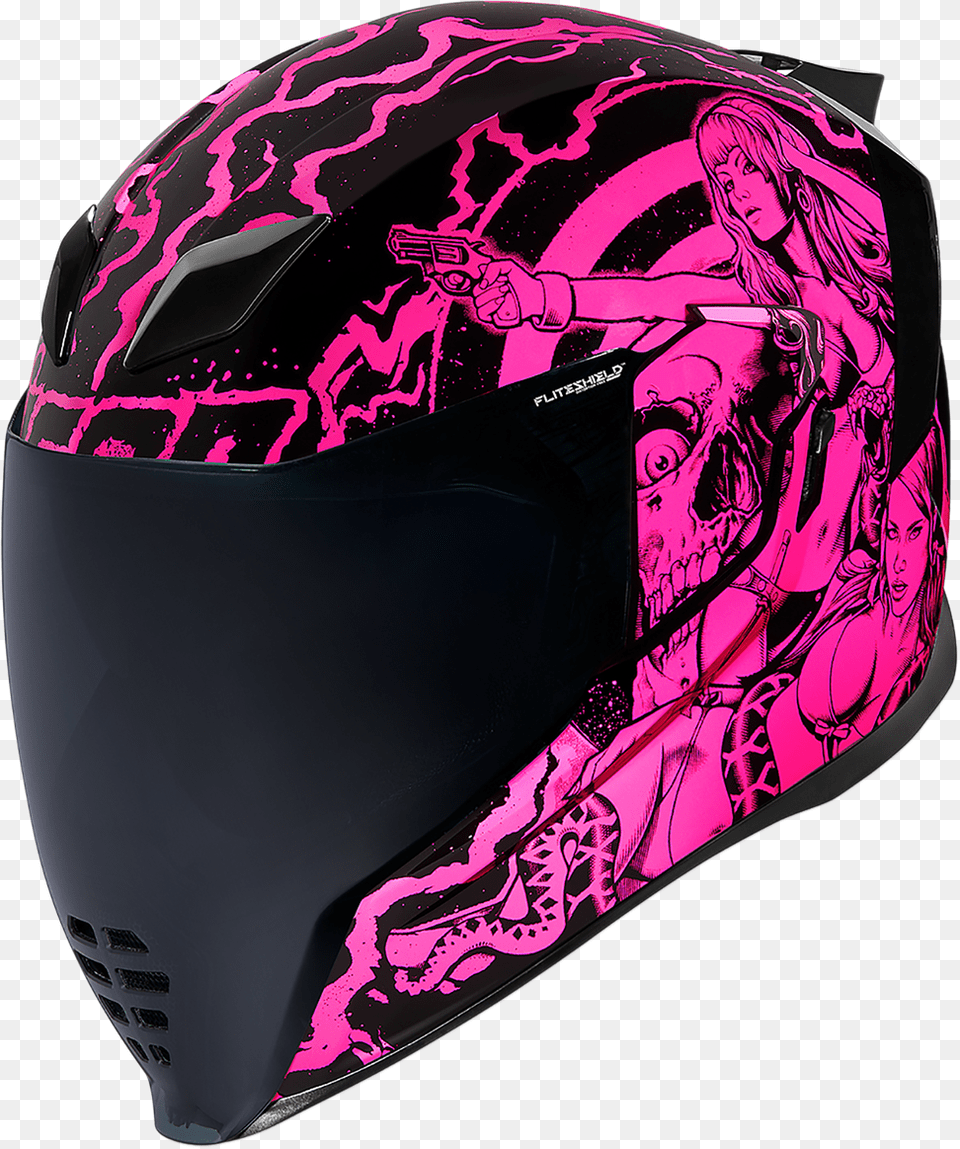 Icon Adult Street Airflite Pleasuredome Redux Helmet Pink Lg Pleasuredome Airflite, Crash Helmet, Female, Person, Woman Free Png Download