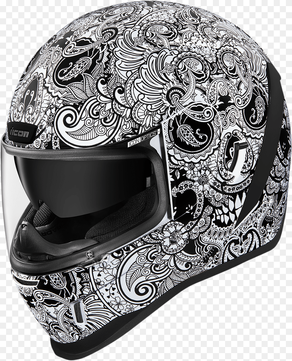 Icon Adult Street Bike Airform Chantilly Opal Helmet White Xl Ebay Motorcycle Helmet, Crash Helmet Free Transparent Png