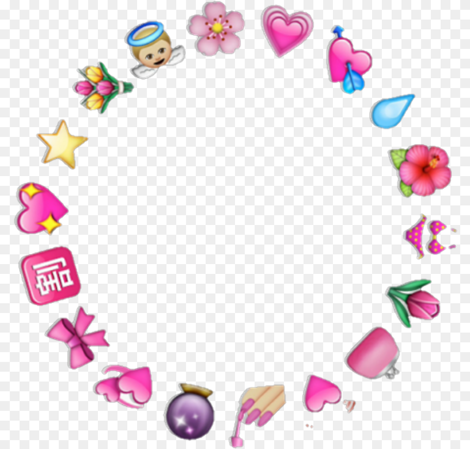 Icon Angel Flower Hearts Cute Kawaii Kpop Fofo Flor Heart Emoji Circle, Accessories, Face, Head, Person Png Image