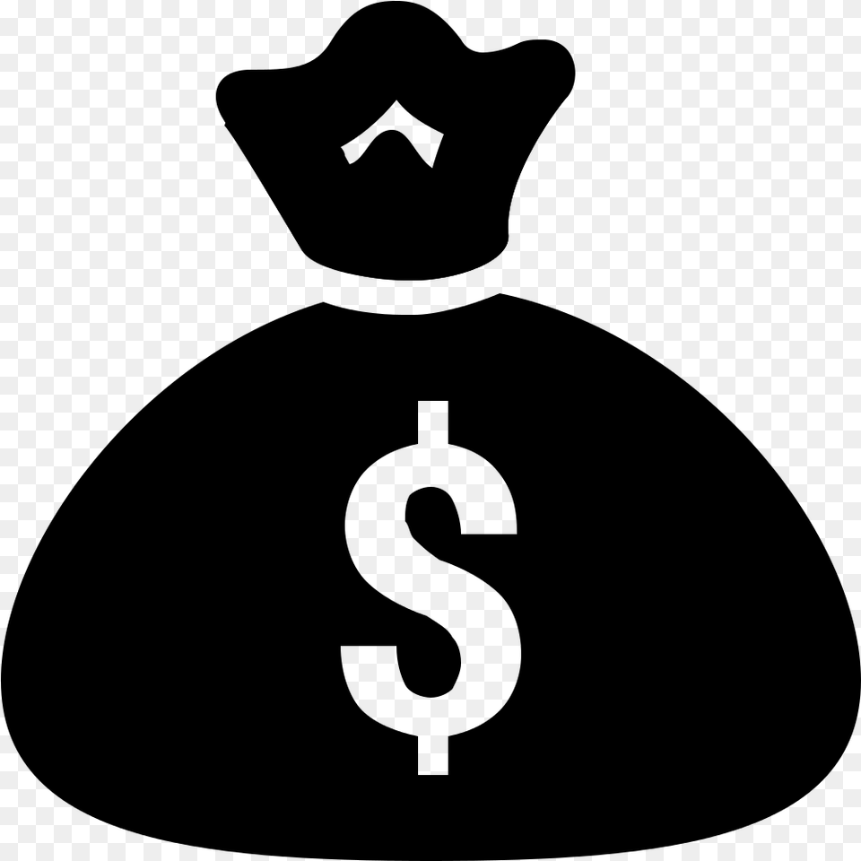 Icon Black Money Bag Icon, Gray Free Png Download