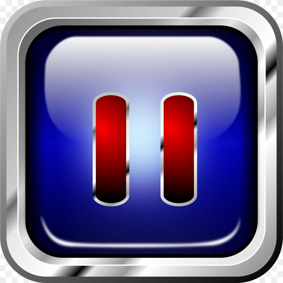 Icon Blue Multimedia Pause Clip Arts Metal Button Icon, Electrical Device, Switch Free Png Download