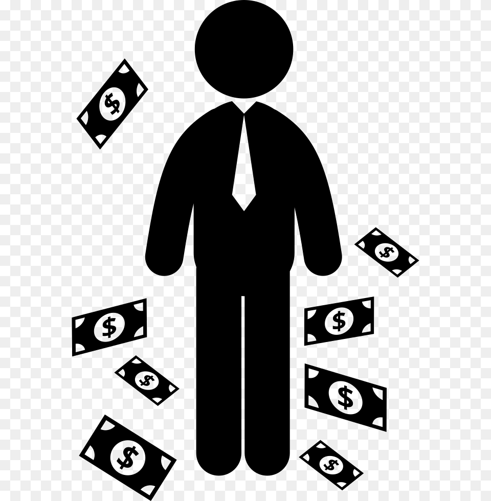 Icon Businessman With Money, Stencil, Boy, Child, Male Png Image
