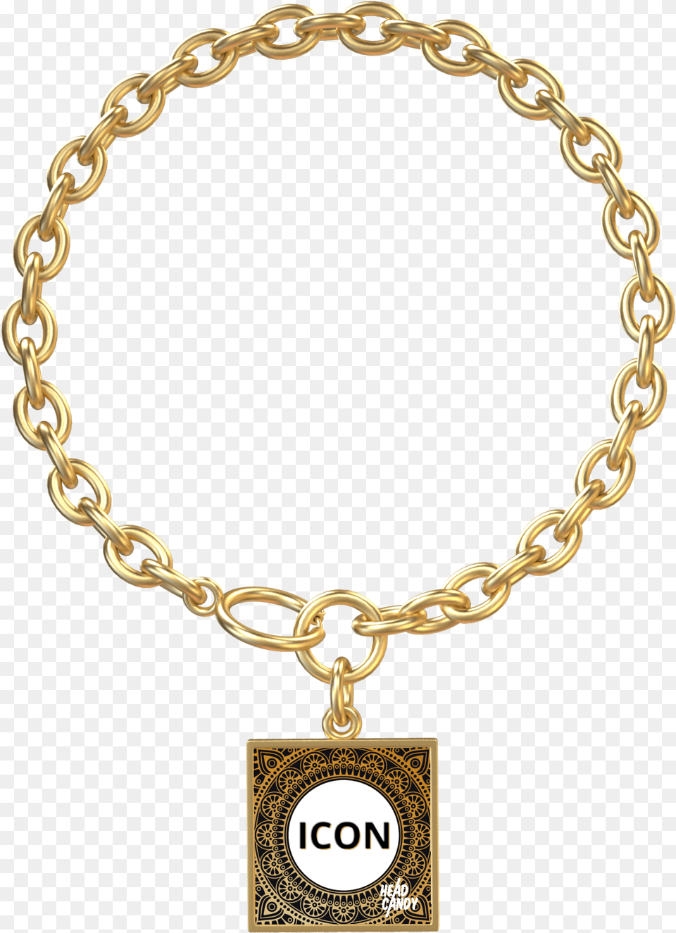Icon Chain Link Bracelet Gold Round Chain, Accessories, Jewelry, Necklace Free Png