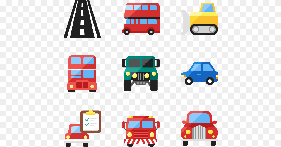 Icon Clothes Cartoon, Transportation, Vehicle, Bus, Bulldozer Free Png