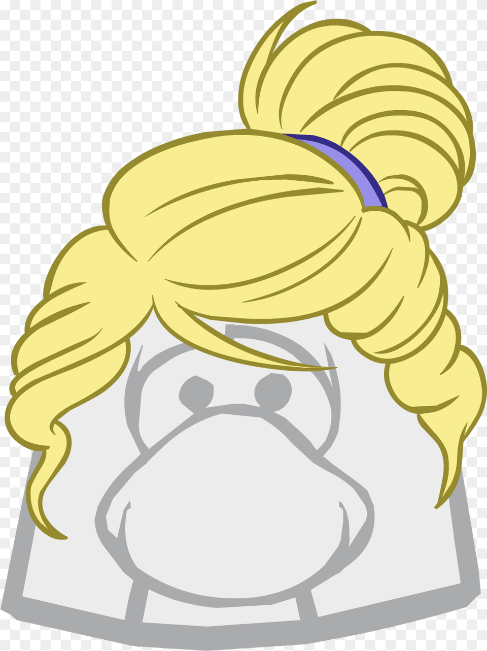 Icon Club Penguin Ponytail, Hair, Person, Smoke Pipe Free Png Download