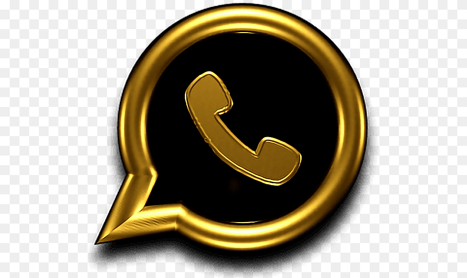 Icon Cone Premium Prmio Whatsapp Gold Golden Golden Whatsapp, Logo, Symbol, Emblem, Accessories Free Png