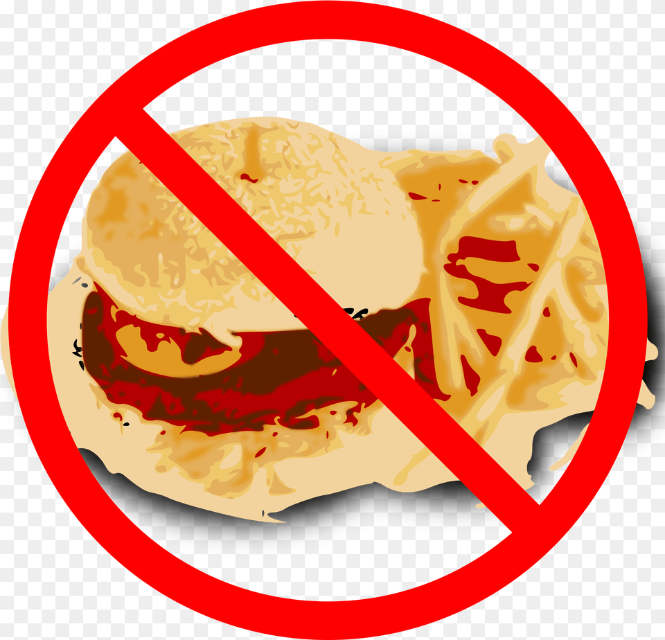 Icon Diet Big No Junk Food Transparent Background, Bread, Burger Free Png Download